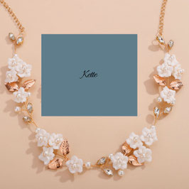 Kette Blumen Perlen Strass Art.Nr.78288-G