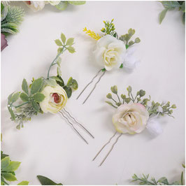 Set 3. Stk. Haarnadeln Blumen Haarschmuck Braut Haarschmuck Hochzeit Haarschmuck Festlich N6283