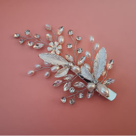 Haarschmuck Braut Haarklammer Silber Perlen Strass Haarklammer Hochzeit Art. N4095-S