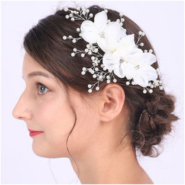 Haarklammer Braut Haarklammer Blumen Perlen Silber Haarschmuck Braut Kopfschmuck Hochzeit N40982