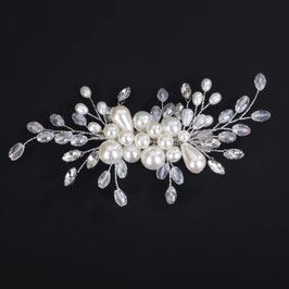 Haarklammer Perlen Strass Art.Nr.4857-Silber
