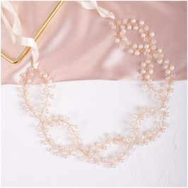 Haarband Perlen Rosegold Art. N8028-R
