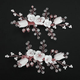Set 2. Stk. Haarklammern Blumen Perlen Art.Nr.2-4836-Rosegold