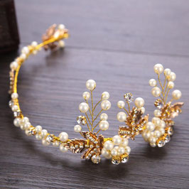 Haarband Haardraht Gold Perlen N24558