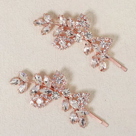 Set 2. Stk. Haarspangen Rosegold Strass Art.840009-Rosegold