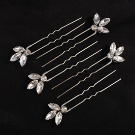 Set 5. Stk. Haarnadeln Silber Strass N6529-Silber Haarschmuck Braut