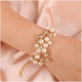 Armband Perlen Strass N5864-G