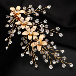 Haarklammer Gold Blumen Perlen Strass Art. N4425 Haarschmuck Braut Haarschmuck Hochzeit