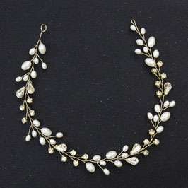 Haarband Perlen Strass Art. Nr.2383-Gold