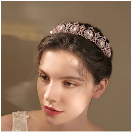 Haarschmuck Braut Diadem Rosegold Strass N1501-R