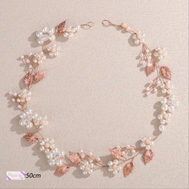Haarband Rosegold Perlen Art. Nr.2115-Rosegold Haarschmuck Braut Haarschmuck Hochzeit
