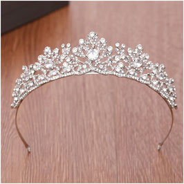 Brautschmuck Diadem Strass Silber N12004