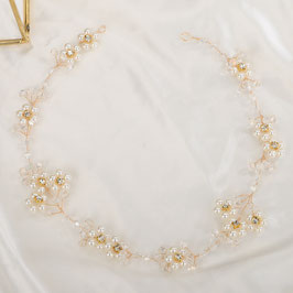 Haarband Perlen Strass Art. N292955-Gold Haarschmuck Hochzeit