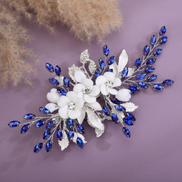 Haarklammer Blau Blumen Stass Art. N4239 Haarschmuck Hochzeit