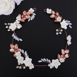 Haarband Blumen Perlen Strass Art. Nr.2650-Rosegold