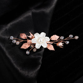 Haarklammer Blume Perlen Strass Art. N4893-Rosegold