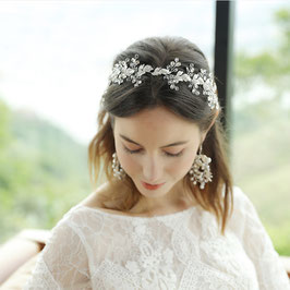 Haarband Silber Strass Perlen Art. Nr.2284