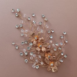 Haarklammer Gold Blumen Perlen Strass Art. N4425 Haarschmuck Braut Haarschmuck Hochzeit