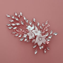 Haarklammer Rosegold Blumen Strass Art. N4117-Rosegold Haarschmuck Braut Haarschmuck Hochzeit