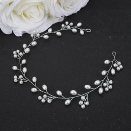 Haarband Perlen Art.2232-Silber Haarschmuck Hochzeit