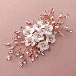 Haarklammer Blumen Strass Art.4523-Rosegold