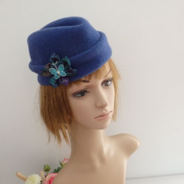 Calot en laine vintage bleu