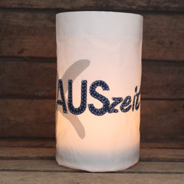 Windlicht "Auszeit/Seestern" hellgrau/marineblau