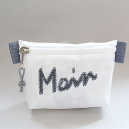 Segeltasche weiß mit grauem Motiv