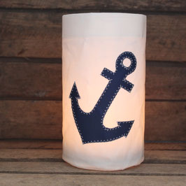 Windlicht "Anker" marineblau