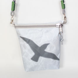 Kleine Tasche grau "Möwe" mit grauem Tau