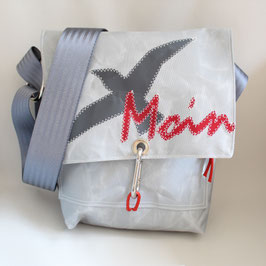 Tasche "Möwe/Moin" in grau/rot