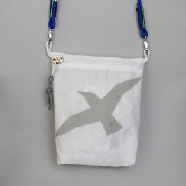 Kleine Tasche weiß "Möwe" mit blauem Tau