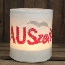 Kleines Windlicht "Auszeit" rot