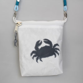 Kleine Tasche weiß "Krebs" mit hellblauem Tau