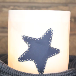 Kleines Windlicht "Seestern" marineblau