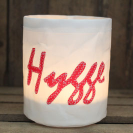 Kleines Windlicht "Hygge" rot
