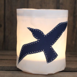 Kleines Windlicht "Möwe" marineblau