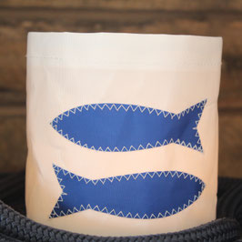 Kleines Windlicht "Fische" blau