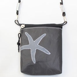 Kleine Tasche schwarz "Seestern" mit schwarzem Tau