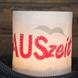 Kleines Windlicht "Auszeit" rot