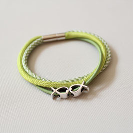 Armband "Fische" aus grünem Tauwerk