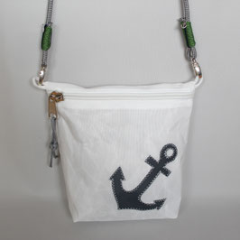Kleine Tasche weiß "Anker" mit grauem Tau