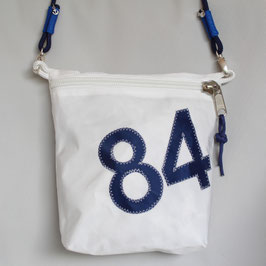 Tasche weiß "84" mit marineblauem Tau