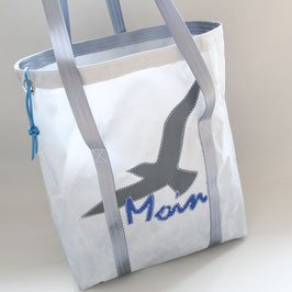 Shopper L grau "Möwe/Moin" grau/blau