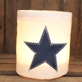 Kleines Windlicht "Stern" marineblau