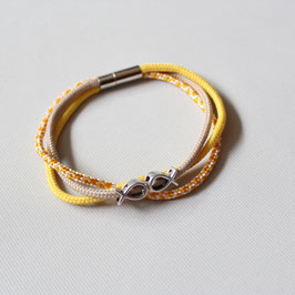 Armband "Fische" aus gelben Tauwerk