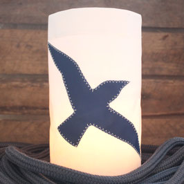 Windlicht "Möwe" marineblau