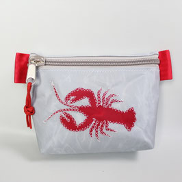 Segeltasche grau mit rotem Motiv