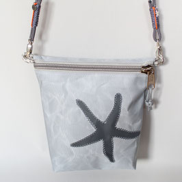 Kleine Tasche grau "Seestern" mit grauem Tau