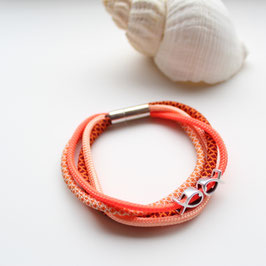 Armband "Fische" aus orangenem Tauwerk